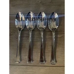 4 Place‎ Oval Soup Spoons Gorham COLUMN GLOSSY 18/10 Stainless Vietnam